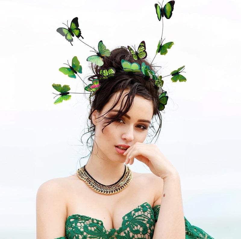 DEEKA Butterfly Headbands Fascinators Hat Women Butterfly Costume Crown Headpiece for Women and Girls - Image 3